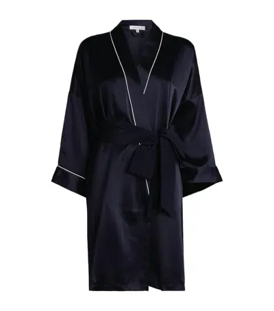 Olivia Von Halle Silk Mimi Robe In Blue