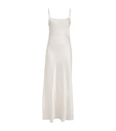 Olivia Von Halle Silk Pear-strap Slip Dress In White