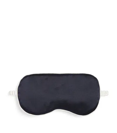 Olivia Von Halle Silk Satin Eye Mask In Blue