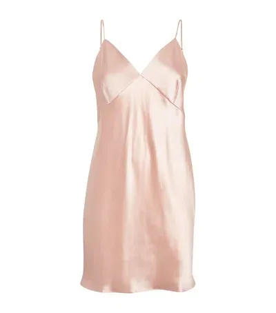 Olivia Von Halle Silk Xena Slip Dress In Pink