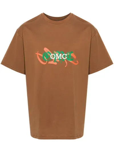 Omc Logo-print Cotton T-shirt In Brown