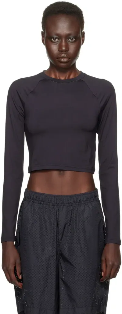 On Black Movement Crop Lg Sleeve Sport Top