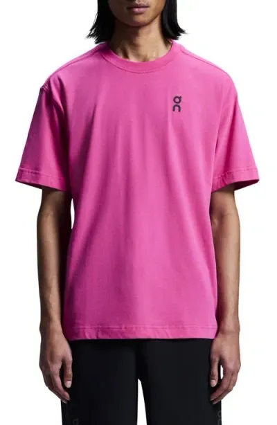 On Club T Oversize Organic Cott T-shirt In Pink