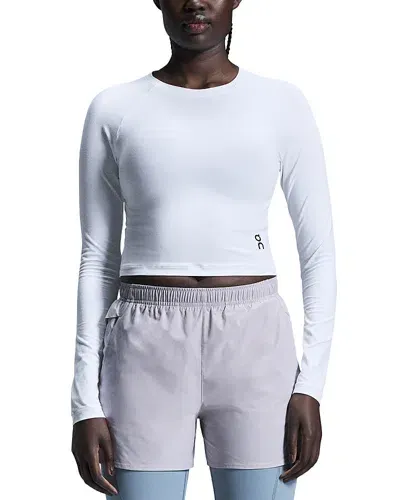 On Movement Lg Sleeve Crop Top In White