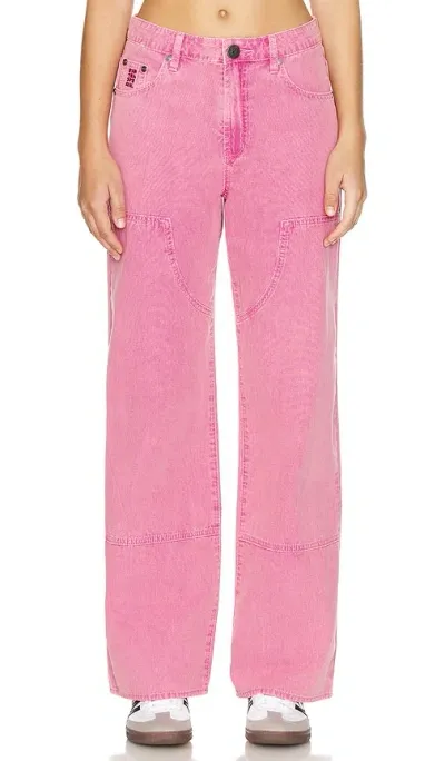 One Teaspoon Jackson Wide Leg Pants In Pink Flambe