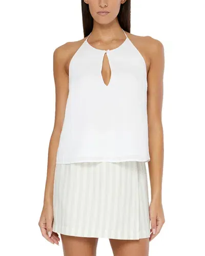 Onia Air Linen-blend Keyhole Halter Top In White