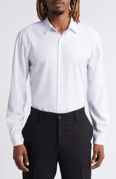 Open Edit Extra Trim Fit Solid Stretch Button-up Shirt In White