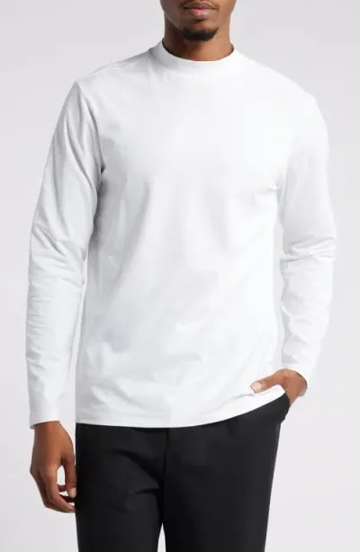 Open Edit Long Sleeve Mock Neck Shirt In White