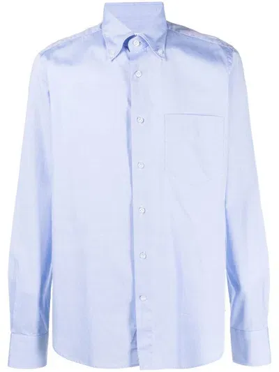 Orian Long Sleeve Cotton Shirt In Blue