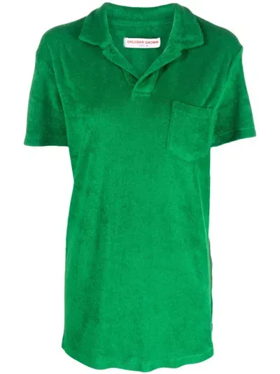 Orlebar Brown Terry Polo Shirt In Green