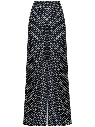 Oscar De La Renta Chain-link Trousers In Blue