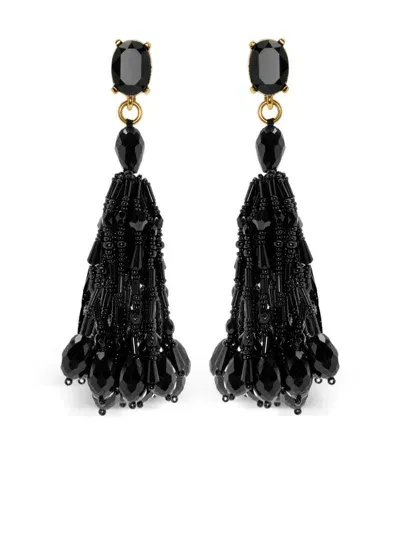 Oscar De La Renta Dangling-bead Earring In Black