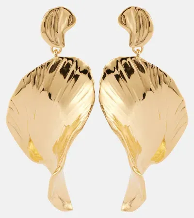 Oscar De La Renta Petal Drop Earrrings In Gold