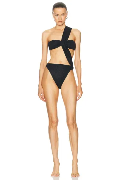 Oseree Lumiere Bandeau Maillot Swimsuit In Black