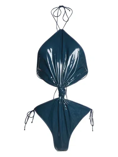 Oseree Tied One Piece Swimsuit In Blue