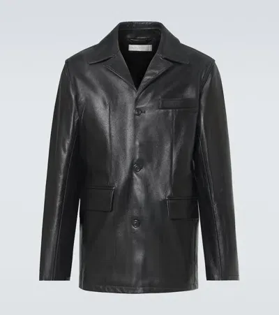 Our Legacy Alley Leather Jacket In Black