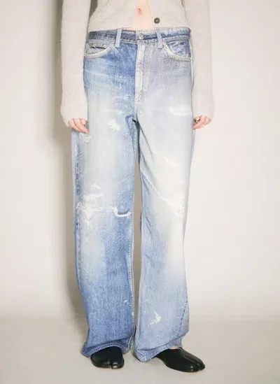 Our Legacy Full Cut Digital Print Jeans In Blue