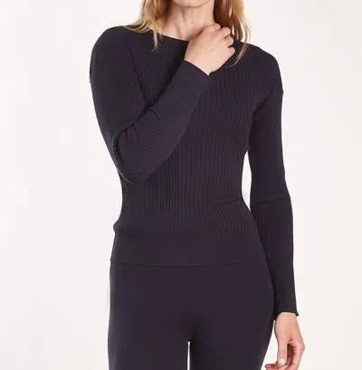 Oyun Classic Rib Crew Sweater In Midnight In Blue