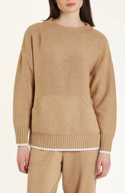 Oyun Cozy Tunic Sweatshirt In Camel