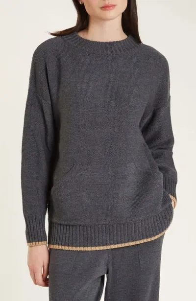 Oyun Cozy Tunic Sweatshirt In Graphite