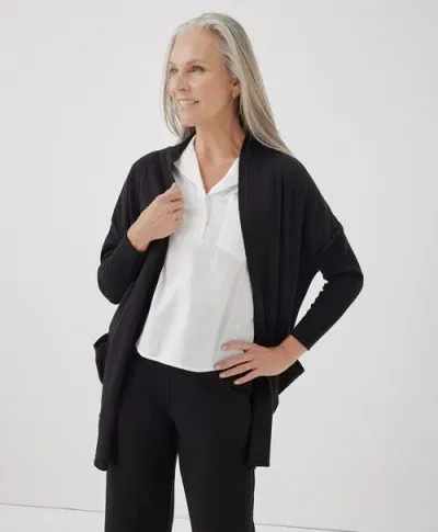 Pact Organic Cotton Airplane Cardigan In Black