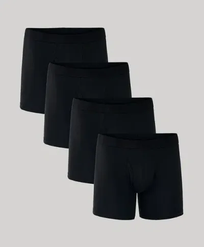 Pact Organic Everyday Boxer Brief 4-pack In Black