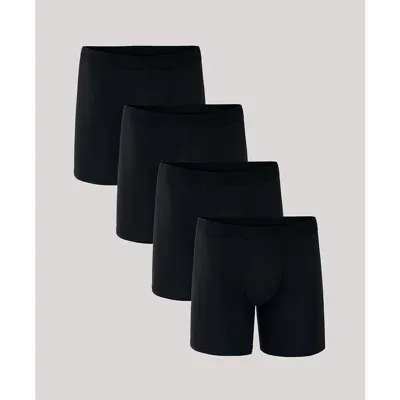 Pact Organic Everyday Extended Boxer Brief 4-pack In Black