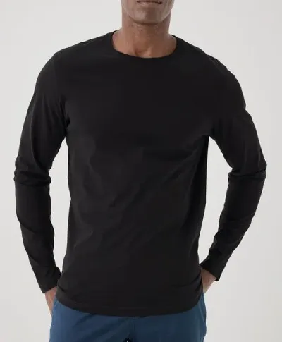 Pact Organic Softspun Long Sleeve Tee In Black