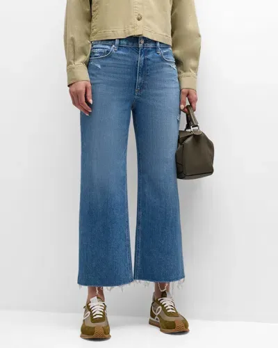 Paige Anessa Wide-leg Raw Hem Jeans In Holy Grail Distressed