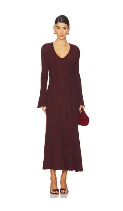 Paige Bel Dress In Burgundy