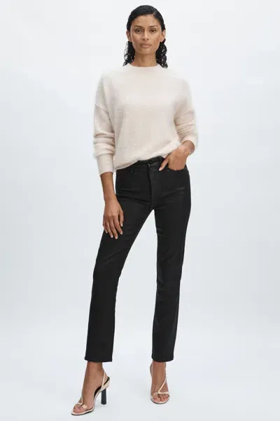 Paige Coated Straight-leg Jeans In Black