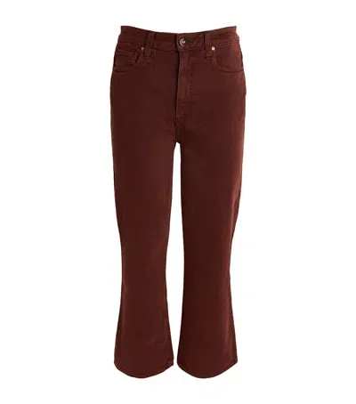 Paige Cropped Courtney Flared Jeans In Brown