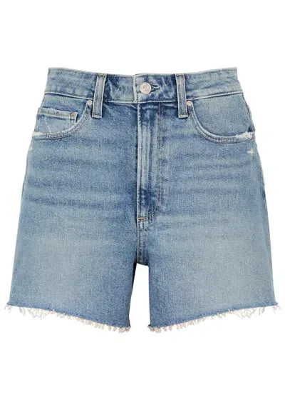 Paige Dani Distressed Denim Shorts In Blue