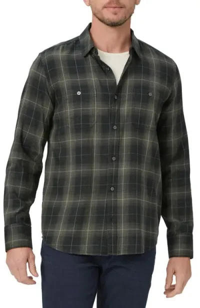 Paige Everett Plaid Flannel Button-up Shirt In Green