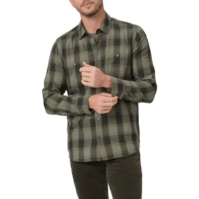 Paige Everett Shadow Check Flannel Button-up Shirt In Shaded Glen