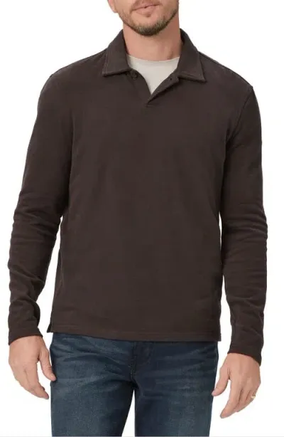 Paige Hammond Long Sleeve Polo In Brnt Cocoa