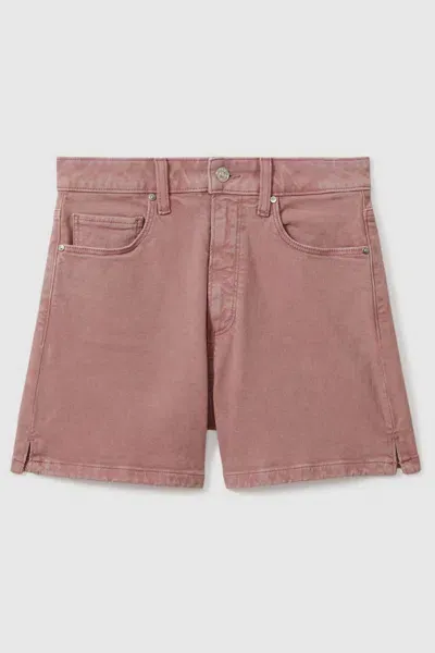 Paige High Rise Denim Shorts In Blush