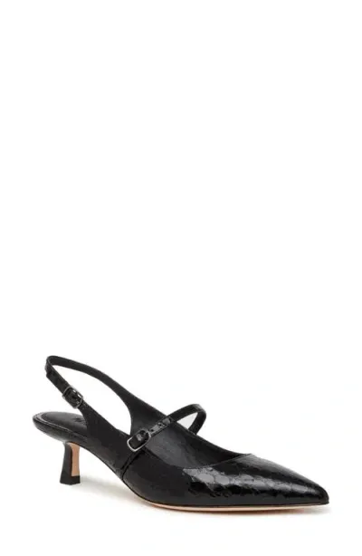 Paige Maggy Slingback Pointed Toe Pump In Black Croc