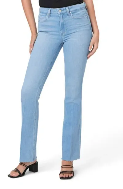 Paige Manhattan Raw Hem Bootcut Jeans In Cote Dazur