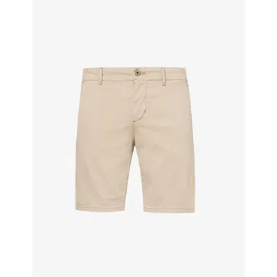 Paige Mens Khaki Phillips Classic-fit Straight-leg Stretch-cotton Shorts In Green