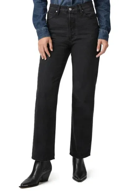 Paige Sawyer High Waist Straight Leg Jeans In Dark Dawn Distressed