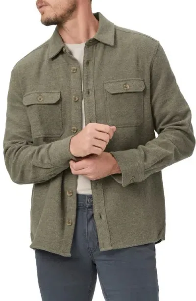 Paige Wilbur Cotton Twill Overshirt In Shaded Glen