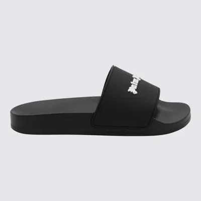 Palm Angels Black And White Rubber Slides