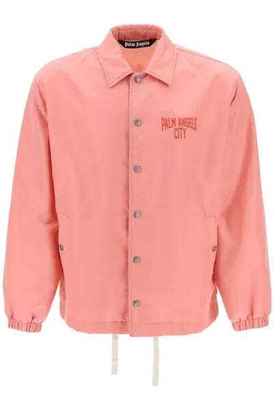 Palm Angels Pa City Coach Jacket In Pink