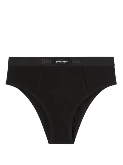 Palm Angels Logo Cotton Coulottes In Black