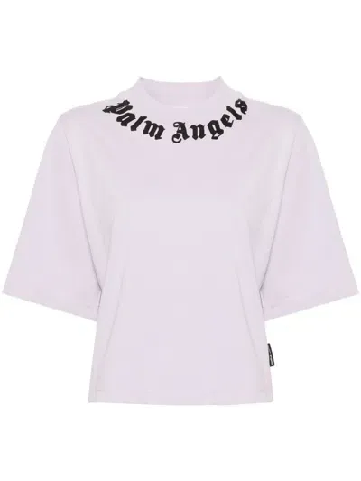 Palm Angels Logo Cotton Cropped T Shirt