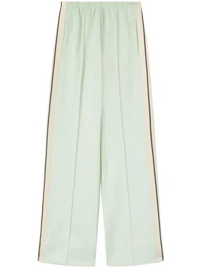 Palm Angels Side-stripe Track Pants In Verde