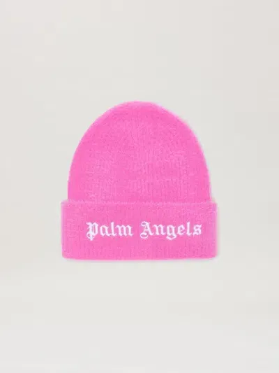 Palm Angels Maxi Beanie Classic Logo In Pink