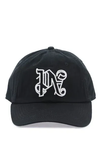 Palm Angels Monogram Baseball Cap In Black