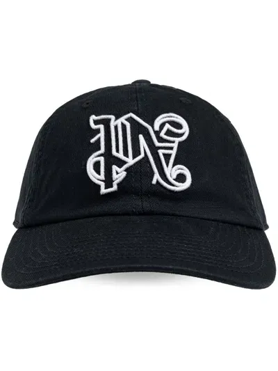 Palm Angels Monogram Cap Accessories In Black